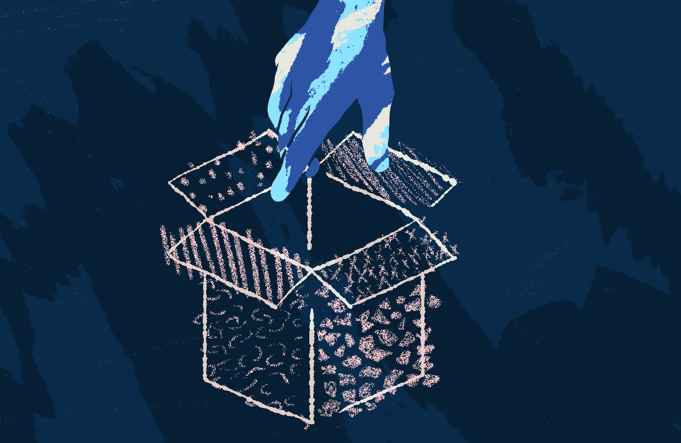 hand reaching into box