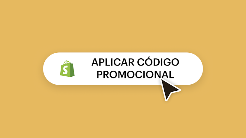 Un botón de "Aplicar código promocional" de Shopify con un cursor del ratón a punto de hacer clic en él.
